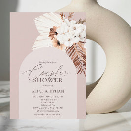 Boho Dried Palm Leaves Couples Shower Invitation Kaart