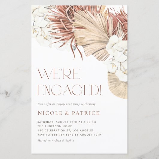 Boho Dried Palm Leaves Engagement Party (Voorkant)
