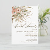 Boho Dried Palm Leaves Grass Floral Vrijgezellenfe Kaart (Staand voorkant)