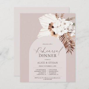 Boho Dried Palm Leaves Rehearsal Dinner