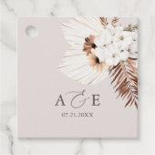 Boho Dried Palm Leaves Wedding Bedankjes Labels (Voorkant)