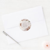 Boho Dried Palm Leaves Wedding Square Sticker (Envelop)