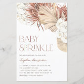 Boho Dried Palm Orchids Baby Sprinkle Invitation (Voorkant)