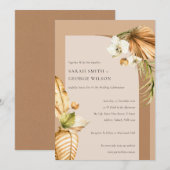Boho Dried Palm Rust Floral Arch Wedding Invite Bedankkaart (Voorkant / Achterkant)