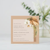 Boho Dried Palm Rust Floral Arch Wedding Invite Bedankkaart (Staand voorkant)