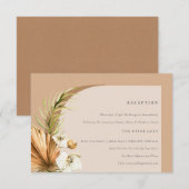 Boho Dried Palm Rust Floral Arch Wedding Reception Informatiekaartje (Voorkant / Achterkant)