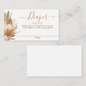 Boho Dried Palms Diaper Raffle Card Informatiekaartje (Voorkant / Achterkant)