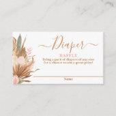 Boho Dried Palms Diaper Raffle Card Informatiekaartje (Voorkant)