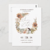 Boho Dried Pampas Grass Autumn sparen de Datum Briefkaart (Voorkant / Achterkant)