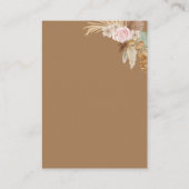 Boho Dried Pampas Grass Desert Wedding Details Informatiekaartje (Achterkant)