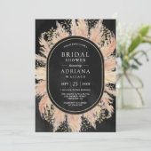 Boho Dried Pampas Grass Oval Black Vrijgezellenfee Kaart (Staand voorkant)