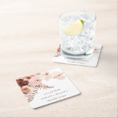 Boho Dried Rust Blush Fern Orchid Wedding Bedankt Kartonnen Onderzetters (Insitu)