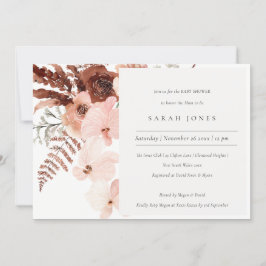 Boho Dried Rust Blush Orchid Baby shower Invite Bedankkaart