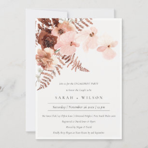 Boho Dried Rust Blush Orchid Verloving Invite Bedankkaart
