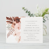 Boho Dried Rust Blush Orchid Verloving Invite Bedankkaart (Staand voorkant)