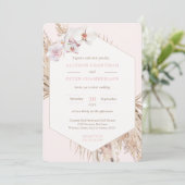 Boho Dried Tropical Palm Leaves Pampas Wedding Kaart (Staand voorkant)