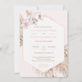 Boho Dried Tropical Palm Leaves Pampas Wedding Kaart (Voorkant)