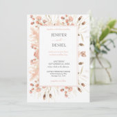 Boho Dried Watercolor Floral Wedding Kaart (Staand voorkant)