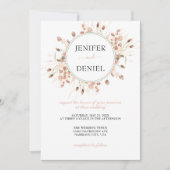 Boho Dried Watercolor Floral Wedding Kaart (Voorkant)