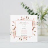 Boho Dried Watercolor Floral Wedding Kaart (Staand voorkant)
