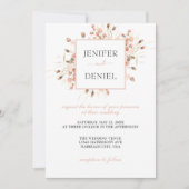 Boho Dried Watercolor Floral Wedding Kaart (Voorkant)