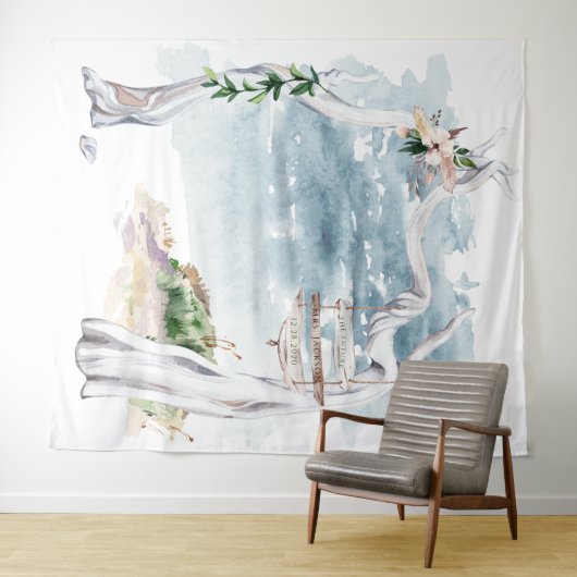 Boho Driftwood Arch Achtergrond Wandkleed (In Situ (horizontaal))