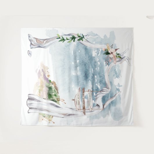 Boho Driftwood Arch Achtergrond Wandkleed (Voorkant (horizontaal))