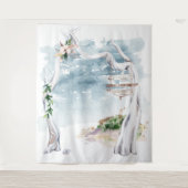 Boho Driftwood Arch Achtergrond Wandkleed (Voorkant)