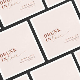 Boho Drink in Love Blush Terracotta Wedding Servet