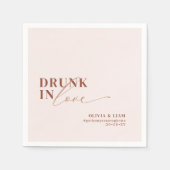 Boho Drink in Love Blush Terracotta Wedding Servet (Voorkant)