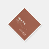 Boho Drink in Love Terracotta Rust Wedding Servet (Hoek)