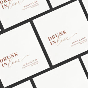 Boho Drink in Love White Terracotta Wedding Servet