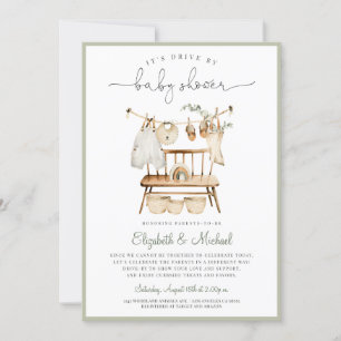Boho Drive bij Eucalyptus Green Neutral Baby showe Kaart