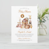 Boho Drive bij Terracotta Neutraal Baby shower Kaart (Staand voorkant)