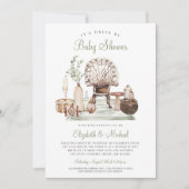 Boho drive van Green Eucalyptus Baby shower Invita Kaart (Voorkant)