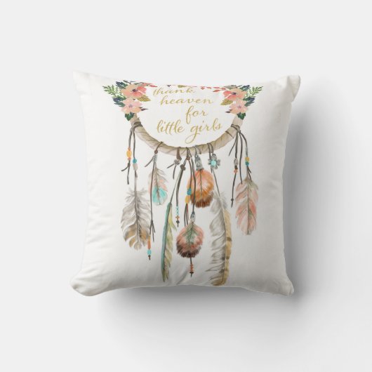 Boho Drocatcher Dank Heaven Little Girls Pillow Kussen (Voorkant)