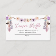 Boho Drocatcher Diaper Raffle Enclosure Card