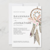 Boho Drocatcher Feathers Pampas Tropical Floral Kaart (Voorkant)