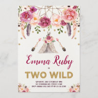 Boho Drocatcher Floral TWO WILD Birthday Tipi
