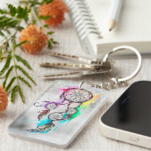 Boho Drocatcher Glitter AcrylSleutelhanger Sleutelhanger (Voorkant Rechts)