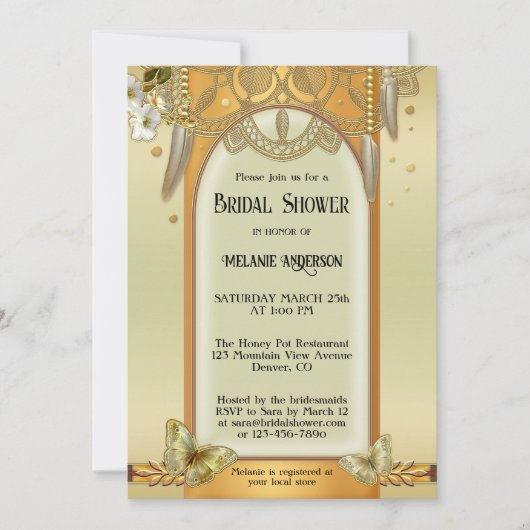 Boho Drocatcher Gold Bridal Shower Kaart (Voorkant)