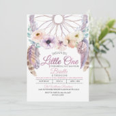 Boho Drocatcher Little One Birthday Invitation Kaart (Staand voorkant)