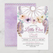 Boho Drocatcher Little One Birthday Invitation Kaart (Voorkant / Achterkant)