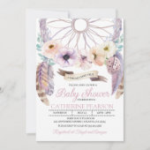 Boho Drocatcher Paars Baby shower Uitnodiging (Voorkant)
