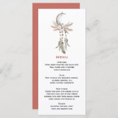 Boho Drocatcher Pampas Grass Feathers Floral Menu (Voorkant / Achterkant)