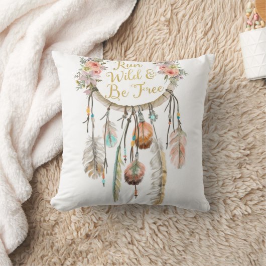 Boho Drocatcher Tribal Feather Nursery Pillow Kussen (Deken)
