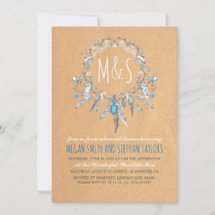 Boho  Drocather Rehearsal Dinner Kaart