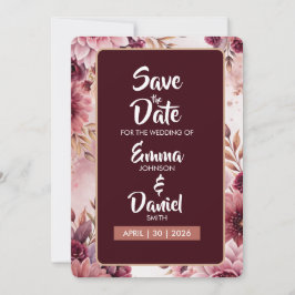 Boho Dromen Bloemrijke Elegantie Bewaar de Datum K Save The Date