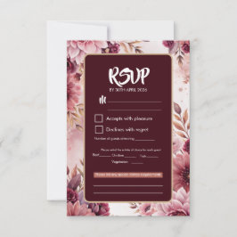 Boho Dromen Bloemrijke Elegantie Huwelijks RSVP Ka Kaartje