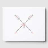 Boho dromenvanger roze grijze veren pijlen gastenboek (Achterkant)